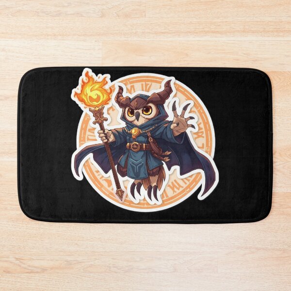 Item preview, Chibi Owl Mage - Wizard of Eternal Flame - D&D Sticker designed and sold by ArtByLorrens.