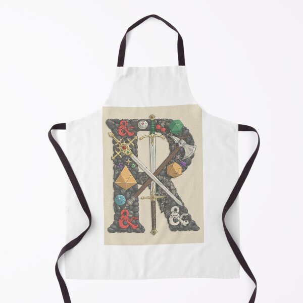 Item preview, Letter R Initial Crossed Swords and RPG Dice designed and sold by Piotrek0001.