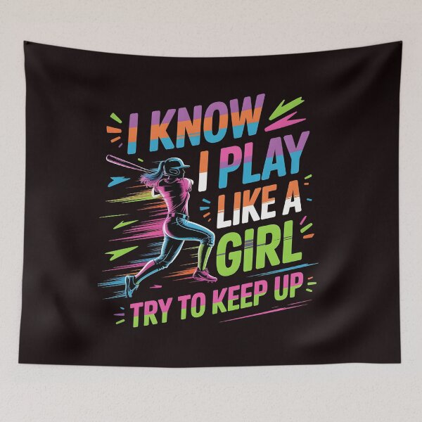 Item preview, I Know I Play Like A Girl Try To Keep Up Baseball Player – Support Women In Sports designed and sold by Redgiant87x.