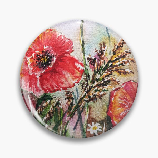 Item preview, Wild Poppies and Daisies Summer Watercolor designed and sold by Dollbox_art | Soft watercolor & calm nature art.