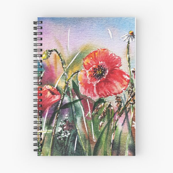 Item preview, Wild Poppies and Daisies Summer Watercolor designed and sold by Dollbox_art | Soft watercolor & calm nature art.