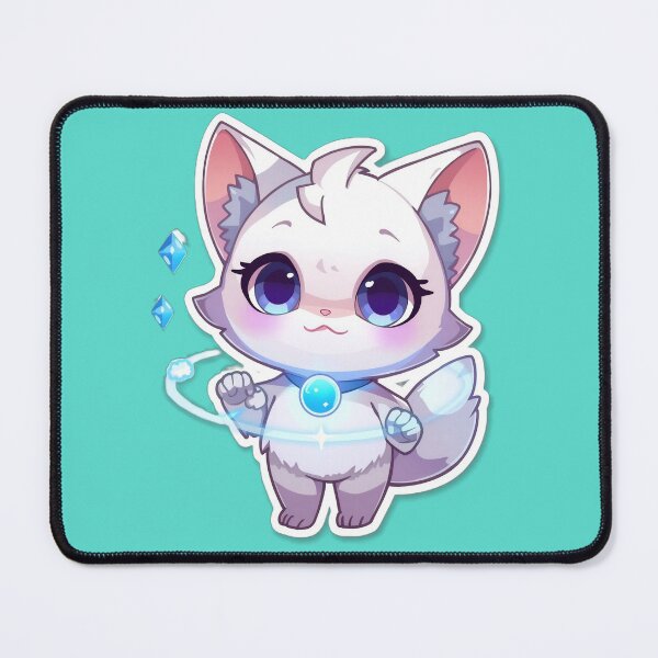 Item preview, Mystic Crystal Kitty - Magical Familiar - Kawaii Anime Spirit designed and sold by ArtByLorrens.
