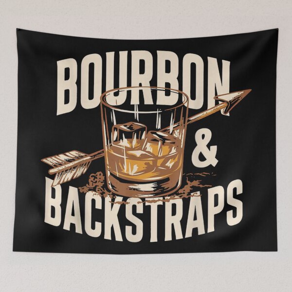 Item preview, Bourbon And Backstraps Hunting Hunter Deer Whiskey Glass Arrow Vintage Style designed and sold by YubitaLeLe.