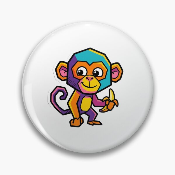 Item preview, Funny Pop Monkey – Kawaii Monkey Sticker Modern Style for Kids and Teens designed and sold by bsbd-action.