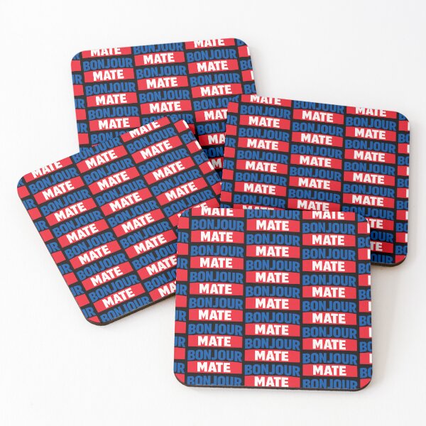 Item preview, Bonjour Mate Funny French British Phrase Bold Typography Design designed and sold by TeeTimeTreasure.