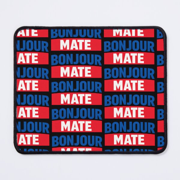 Item preview, Bonjour Mate Funny French British Phrase Bold Typography Design designed and sold by TeeTimeTreasure.