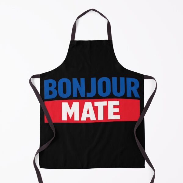 Item preview, Bonjour Mate Funny French British Phrase Bold Typography Design designed and sold by TeeTimeTreasure.