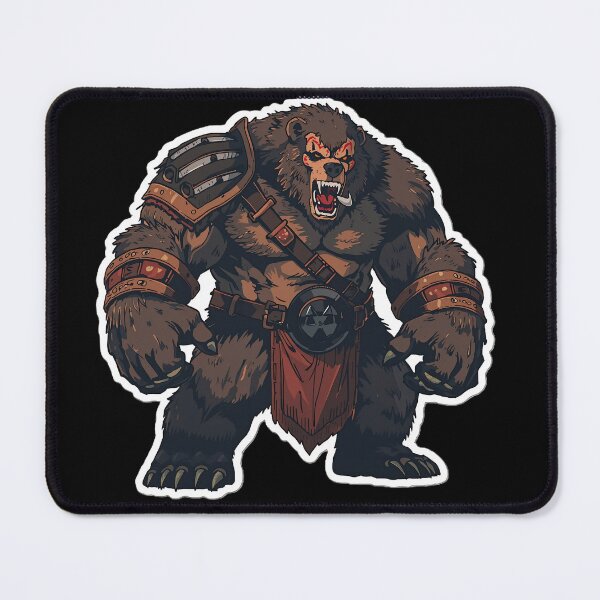 Item preview, Raging Bear Barbarian - Primal Fury - D&D Warrior Sticker designed and sold by ArtByLorrens.