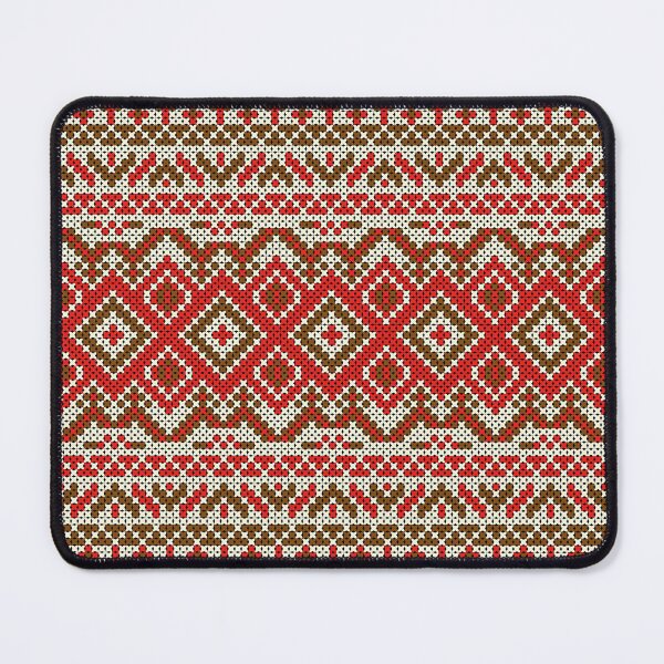 Item preview, Cross-stitch yarn patterns in deep red tones, in Indian, ethnic, and boho styles. designed and sold by Nengsang.