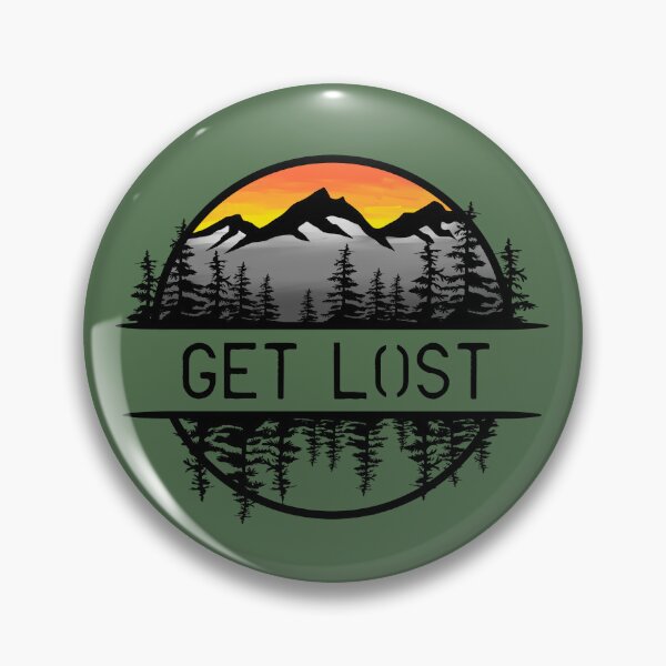 Item preview, Get Lost Mountain Forest Sunset Circle Design designed and sold by Vileprint.