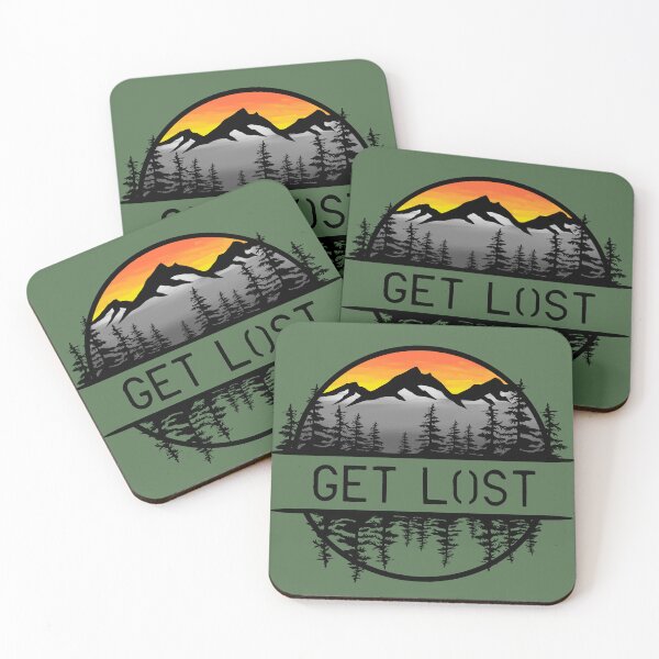 Item preview, Get Lost Mountain Forest Sunset Circle Design designed and sold by Vileprint.