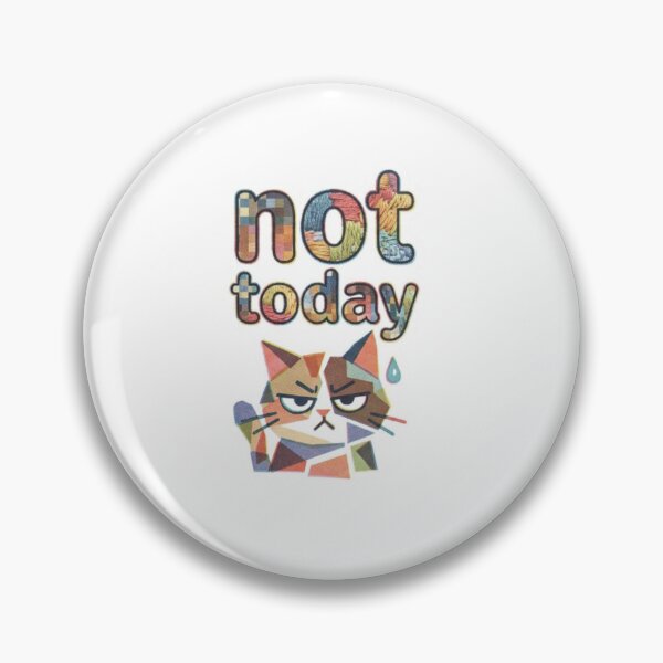 Item preview, Not Today Cat Pixel Embroidered Cartoon Fragment Aesthetic designed and sold by Imaginarium of Chaos falcon88 .