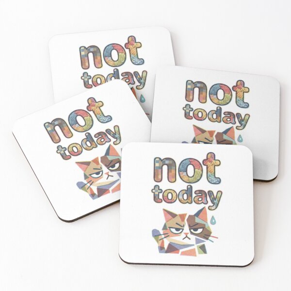 Item preview, Not Today Cat Pixel Embroidered Cartoon Fragment Aesthetic designed and sold by Imaginarium of Chaos falcon88 .