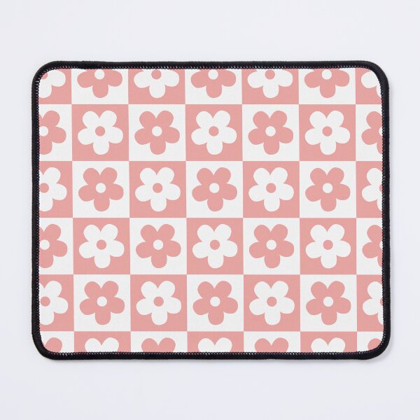 Item preview, Vibrant Coral Pink Daisy Checkerboard | Strawberry Pink Retro Flower Checker | Aesthetic Preppy Pink Floral Grid | Minimalist Coral Daisy Checkerboard | Summer Pink Flower Checkerboard designed and sold by VivaFy.