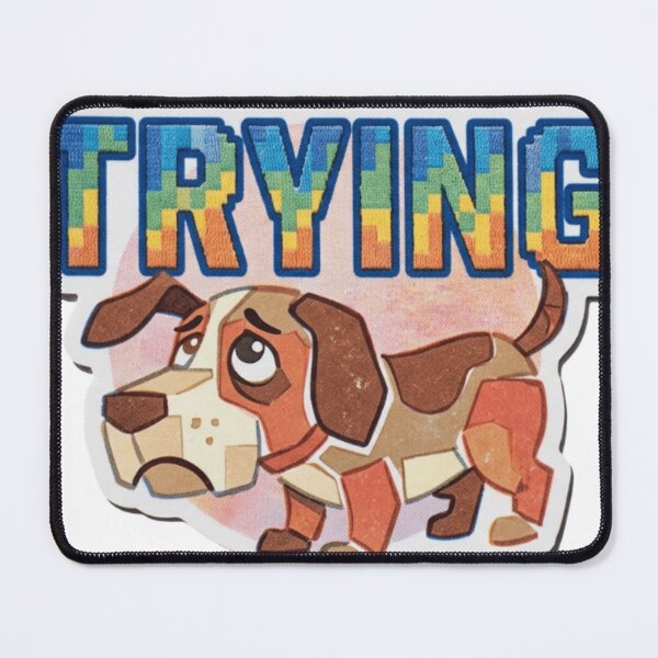 Item preview, Trying Dog Pixel Embroidered Cartoon Fragment Aesthetic designed and sold by Imaginarium of Chaos falcon88 .