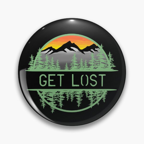 Item preview, Get Lost Mountain Forest Sunset Circle Design designed and sold by Vileprint.