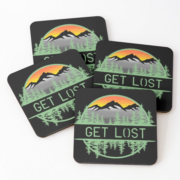 Item preview, Get Lost Mountain Forest Sunset Circle Design designed and sold by Vileprint.