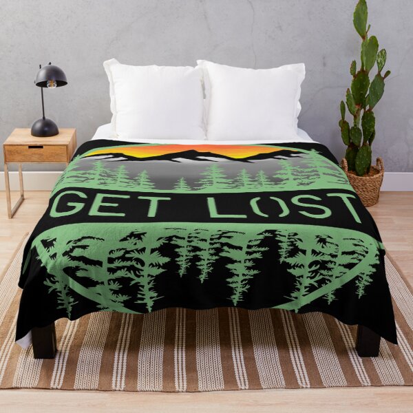 Item preview, Get Lost Mountain Forest Sunset Circle Design designed and sold by Vileprint.