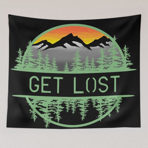 Item preview, Get Lost Mountain Forest Sunset Circle Design designed and sold by Vileprint.