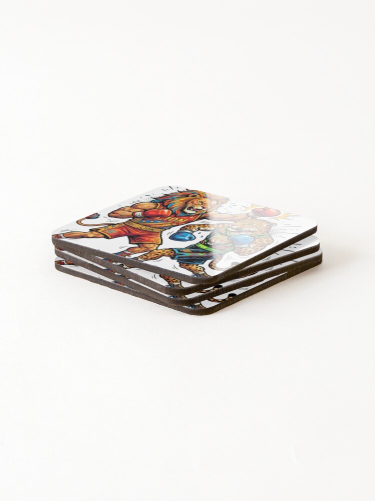 Thumbnail 4 of 5, Coasters (Set of 4), Boxing designed and sold by Runglavan.
