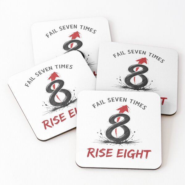 Item preview, Fail Seven Times Rise Eight - Japanese Resilience Motivation Art designed and sold by ascendzero.