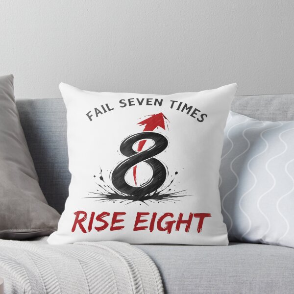 Item preview, Fail Seven Times Rise Eight - Japanese Resilience Motivation Art designed and sold by ascendzero.