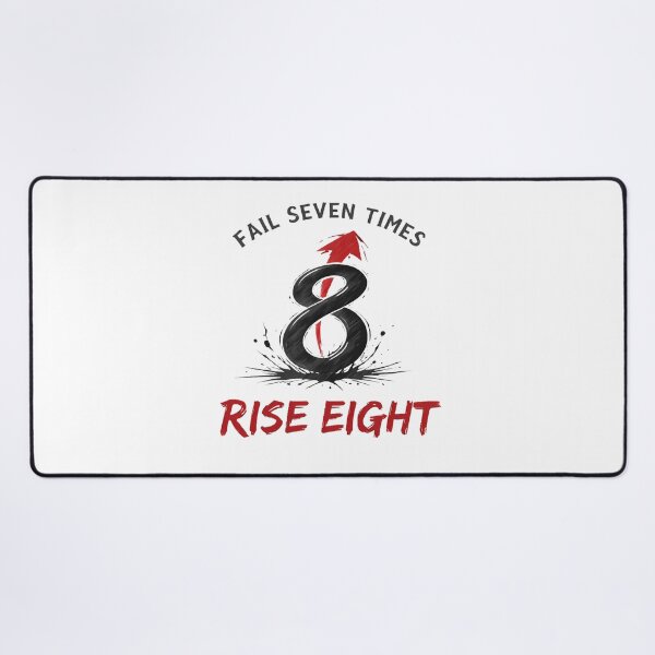 Item preview, Fail Seven Times Rise Eight - Japanese Resilience Motivation Art designed and sold by ascendzero.