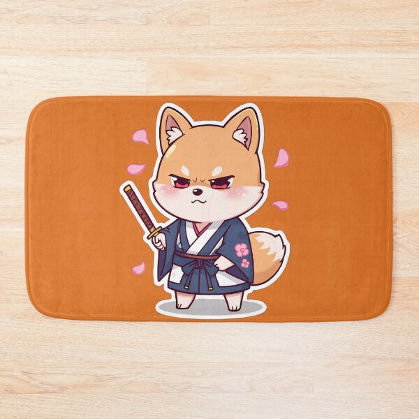Item preview, Chibi Shiba Inu Samurai - Kawaii Dog Warrior - Cute Sticker designed and sold by ArtByLorrens.