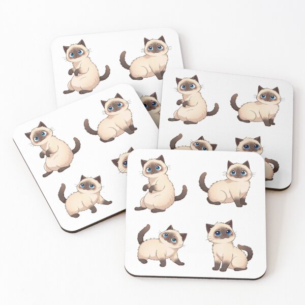 Item preview, Siamese Cats | Cute Cat Illustration designed and sold by Debbie Schulte.
