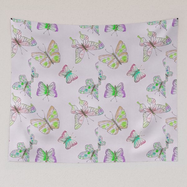 Item preview, Whimsical Watercolor Butterfly Garden Pattern designed and sold by Artsy Corner.
