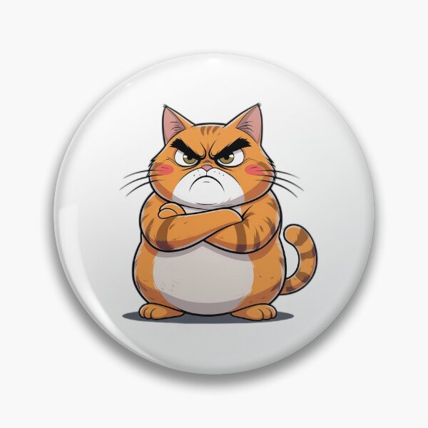 Item preview, Angry Grumpy Orange Cat Cartoon - Funny Cat Gift designed and sold by InkDrop Studio.