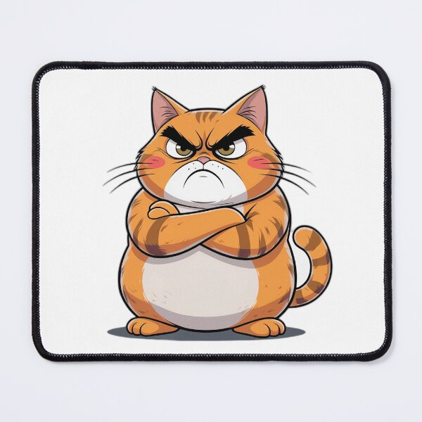 Item preview, Angry Grumpy Orange Cat Cartoon - Funny Cat Gift designed and sold by InkDrop Studio.