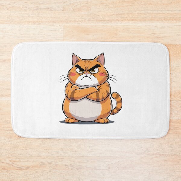 Item preview, Angry Grumpy Orange Cat Cartoon - Funny Cat Gift designed and sold by InkDrop Studio.
