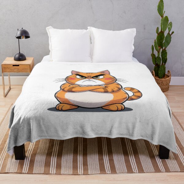 Item preview, Angry Grumpy Orange Cat Cartoon - Funny Cat Gift designed and sold by InkDrop Studio.