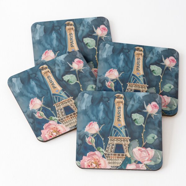 Item preview, Paris Champagne, Pink Roses, Spring in Paris, Eiffel Tower designed and sold by Galleryinprint.