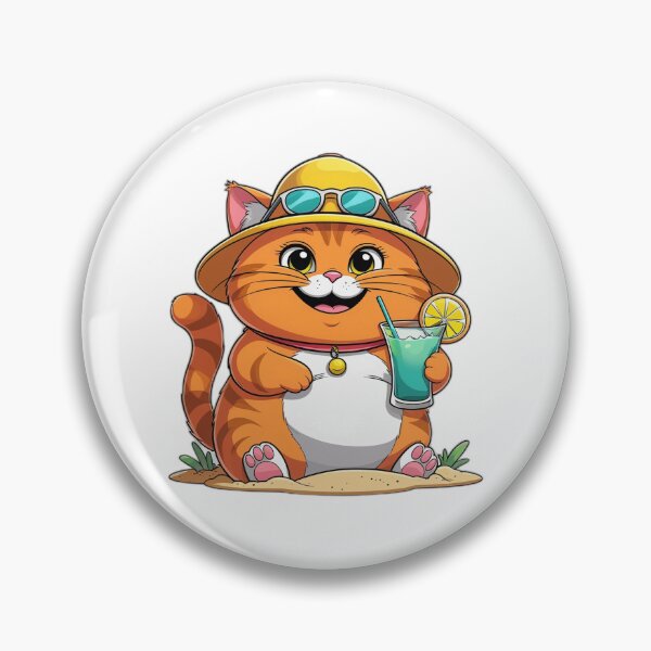 Item preview, Beach Vacation Orange Cat Cartoon - Summer Cat Gift designed and sold by InkDrop Studio.