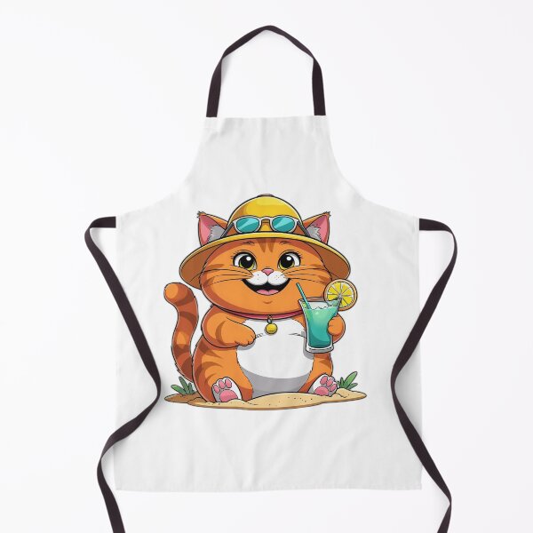 Item preview, Beach Vacation Orange Cat Cartoon - Summer Cat Gift designed and sold by InkDrop Studio.