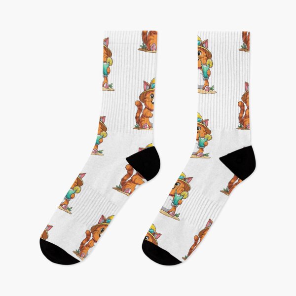 Item preview, Beach Vacation Orange Cat Cartoon - Summer Cat Gift designed and sold by InkDrop Studio.
