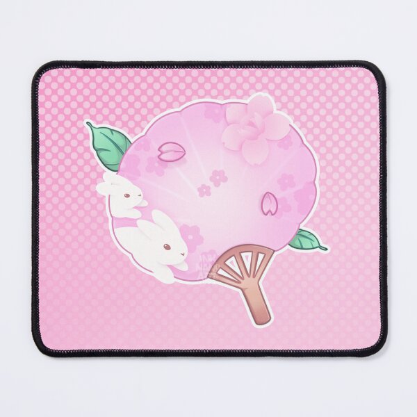Item preview, Spring Cherry Blossoms - Fan-shaped rabbit on a pink background designed and sold by Ink-Nano-Art.
