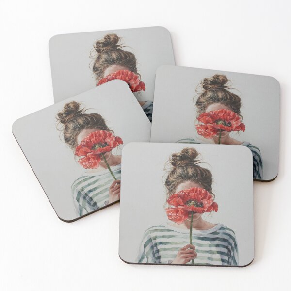 Item preview, Surrealist Red Poppy Print | WFH Makeup | Watercolor Wall Art  designed and sold by Galleryinprint.