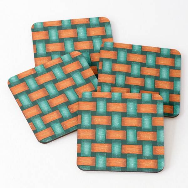 Item preview, Tropical Weave Pattern: Mango and Turquoise Basket designed and sold by Nekogobido.