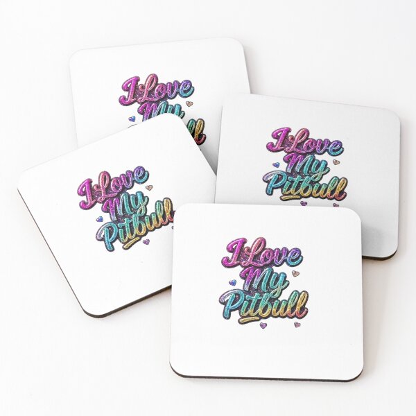 Item preview,  I Love My Pitbull Colorful Script With Hearts designed and sold by My Pitbull Place.