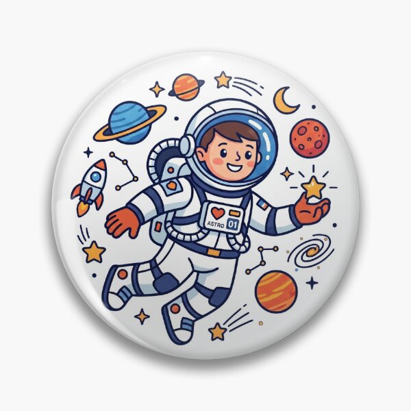 Item preview, Cute Astronaut Floating in Space – Kawaii Cosmic Adventure & Galaxy Dream Art designed and sold by ArtsyExplorer.