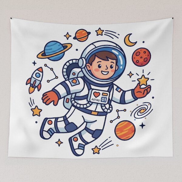 Item preview, Cute Astronaut Floating in Space – Kawaii Cosmic Adventure & Galaxy Dream Art designed and sold by ArtsyExplorer.