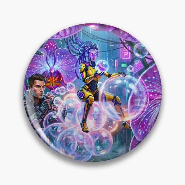 Item preview, Cyberpunk Dreamer: Neon Orchids & Digital Bubbles designed and sold by MagicMood Creations.