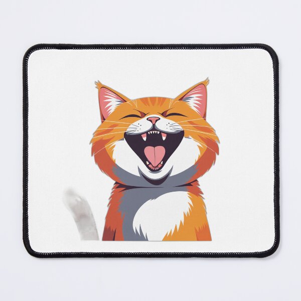 Item preview, Yawning Orange Cat Art — Funny Cat Lover Gift designed and sold by InkDrop Studio.
