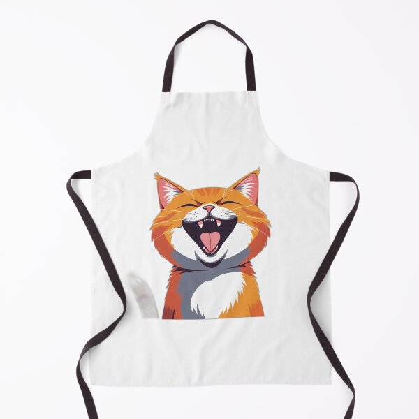 Item preview, Yawning Orange Cat Art — Funny Cat Lover Gift designed and sold by InkDrop Studio.