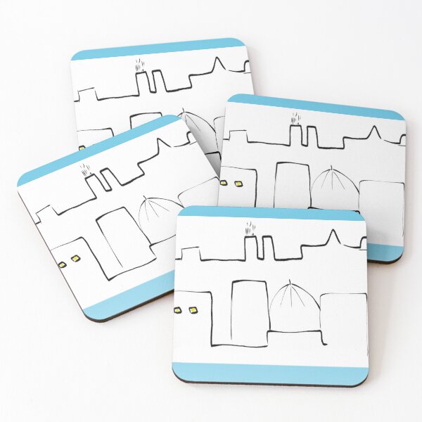 Item preview, Anycity abstract roofs line art designed and sold by kanakeen.