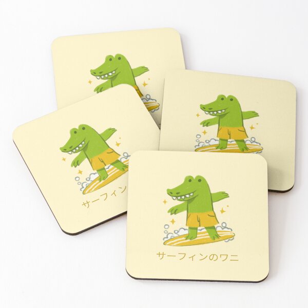 Item preview, Surfing Alligator Japanese designed and sold by DJCartoonDesigns.