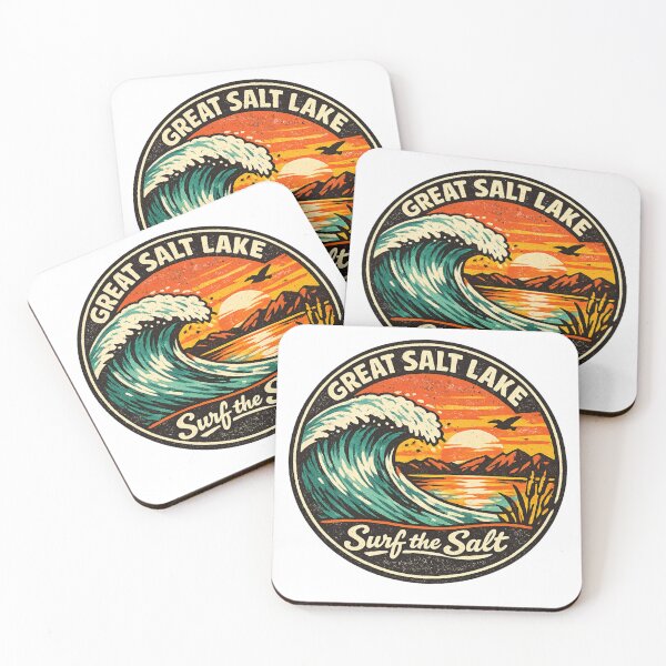 Item preview, Great Salt Lake Surf Retro Sunset Badge designed and sold by Dresut.